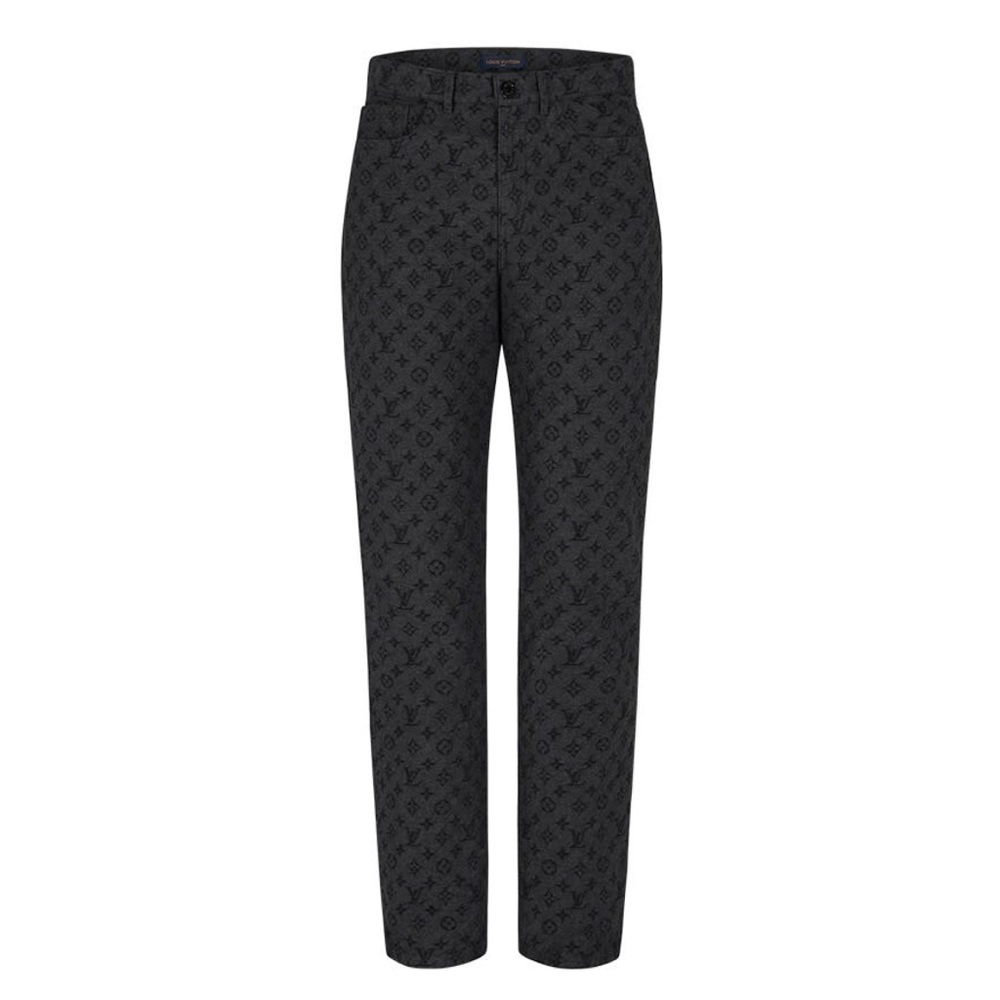 Louis Vuitton x NBA Monogram Logo Gris Denim Jeans